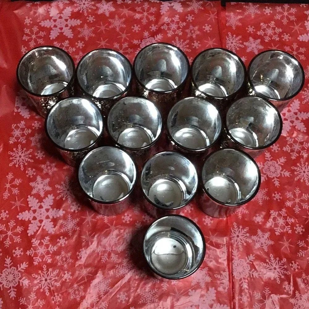 mercury glass candle holders, a bakery’s dozen. 13 pieces great for a party or